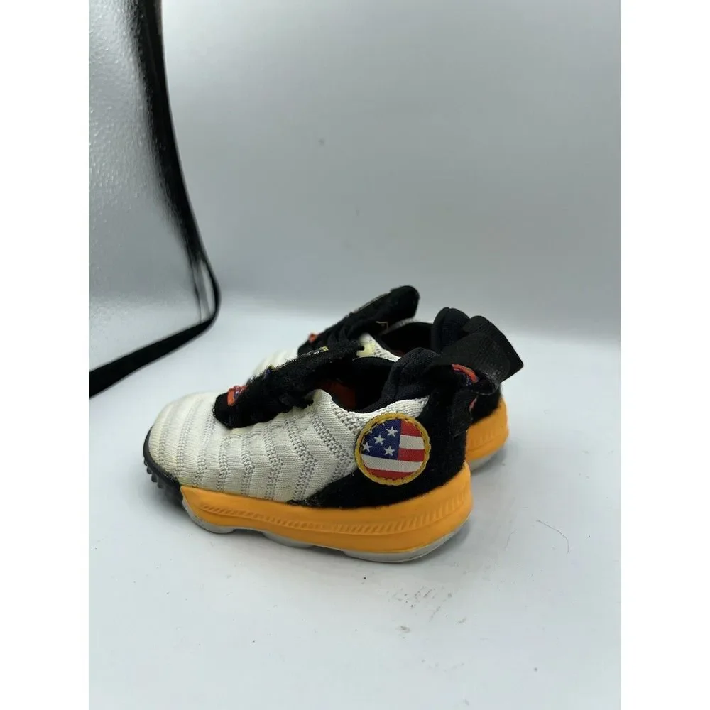Nike Lebron 16 XVI Strive GS Shoes White Laser Orange Space‎ Travel kids Size 6C